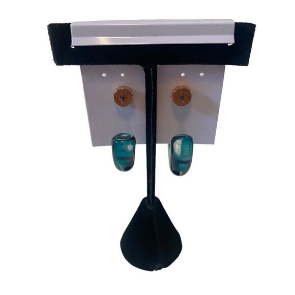 Banana Republic Translucent Blue C Hoop Earrings. - Picture 4 of 5